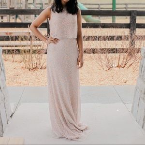 Adrianna Papell Sequin Popover Mermaid Gown